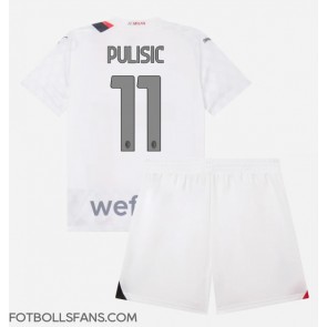 AC Milan Christian Pulisic #11 Replika Bortatröja Barn 2023-24 Kortärmad (+ Korta byxor)